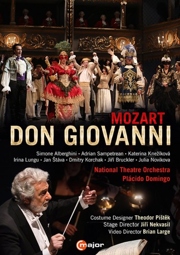 Mozart’s celebrated Don Giovanni is based on a centuries-old Spanish legend about an arrogant and notorious libertine who abuses and outrages everyone else in the cast. This poster is from a 2017 special anniversary production at the Estates Theatre in Prague. Plácido Domingo was the conductor and artistic director.