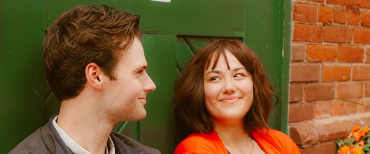 Graysen LaPointe as Nino, and Colette Richardson as Amélie, in Amélie. Photo Credit ALEX YOANNOU